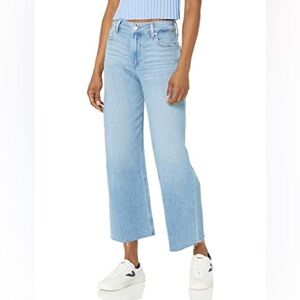 Paige Women's Nellie Raw Hem Culotte  Cropped Wide Leg Jeans in Myrtle Size 28
